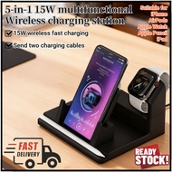 5-in-1 Qi2 wireless charger stand formobile phone 15W fast charging, suitablefor mobilephones/watche