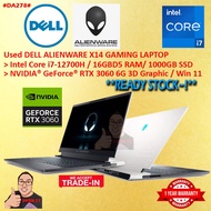 #DA278 USED DELL ALIENWARE X14 intel i7-12700H 16GBD5 1TB SSD NVIDIA RTX3060 RTX 3060 6G 144Hz Gamin
