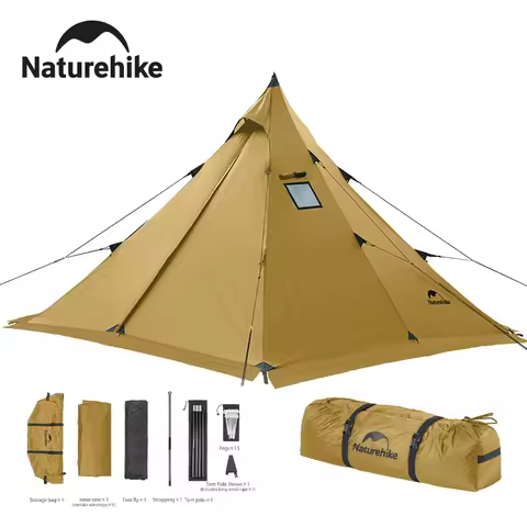 Naturehike Ranch Fire Tent Pyramid Tent With Snow Skirt Waterproof Outdoor Camping Teepee Tent With 