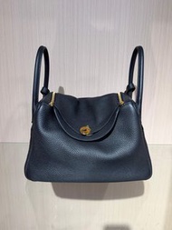 Hermes愛馬仕Lindy30金扣 黑色