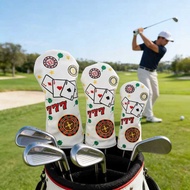 Golf Club Headgear Poker 777 Casino Style Embroidery PU Waterproof Wear-Resistant Adapt to No. 1 Woo
