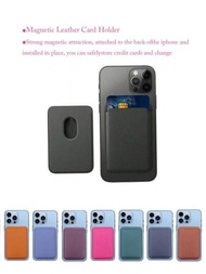 磁卡套磁性錢包，與MagSafe相容，支援iPhone 14/13/12系列，與蘋果磁性手機殼相容，PU材質，可容納1-2個卡片，手機錢包和手機卡套，可貼在手機背面使用，亦可使用iPhone錢包和iPhone卡套功能，手機吸卡套