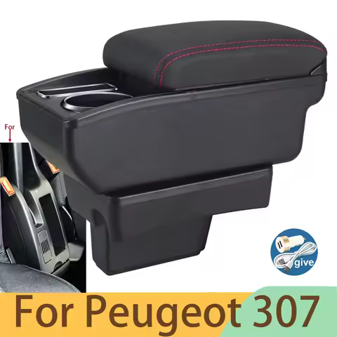 For Peugeot 307 Armrest Box For Peugeot 307 CC Convertible Car Armrest Storage Box Interior Retrofit