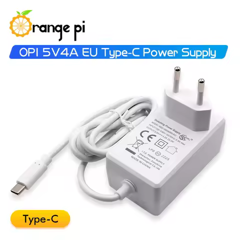 Orange Pi 5V4A Type-C EU Power Supply For Orange Pi 4 LTS / 4B / 800, Multiple Circuit Protection Po