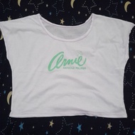 Crop T-shirt Arnie Arnold Palmer casual white short-sleevedWanita