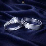 SAN950 Couple Ring SAN950 White Gold [C987] – Elegant Engagement Wedding | Free Engraving & Box