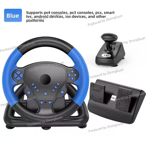PS4 Game Steering Wheel Racing Game Steering Wheel 4-in-1 Steering Wheel Supports PC/Android/PS3