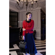 MY WAY Tweed Vest and Skirt Set with Noble Flower Brooch 6MV0961H - 9MCX0274 DB