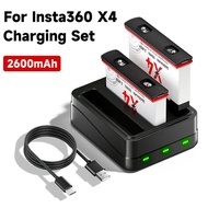 2600mAh For Insta360 X4 Camera Battery+3 Card Slot  Charger For Insta 360 X 4 360x4 Insta360 ONEX4 A