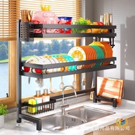 ☽Kitchen Rack Dish Rack Drain Rack Put Tableware Dish Rack Drain Dish Storage Box Above Sink Sink