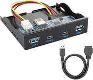 CY USB-C & USB 3.0 HUB 4 Ports Front Panel to Motherboard 20Pin Connector Cable for 3.5" Floppy Bay