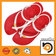 BlackOut ToeloopSlingback รองเท้าแตะ คีบโป้งรัดส้น พื้นแดง(หูขาว)