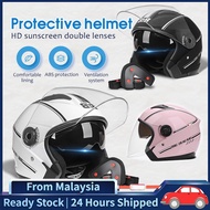 ✦BYBAbiya 730 Helmet Motor Electric Bicycle Helmet Motorcycle Helmet Riding Motorcycle Helmet Four Seasons Double Mirror♛