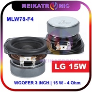 Mini Speaker Woofer 3 Inch 15W 4 Ohm | Subwoofer Lg Bass 78 Mm Mlw78