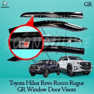 GR Doors Visor Hilux GR Window Doors Visor GR Car Door Visors - Toyota Hilux Revo/Rocco/Rogue (Carbo