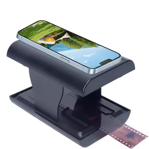Mobile Film Slide Scanner with LED Backlight Slides and Negatives Film Scanner Support Editing & Sha