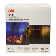 3M Corded Foam Earplugs 1110 (100pairs/box) NRR 29 dB