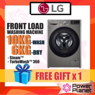 [FREE GIFT] LG 10/6kg Front Load Washer Dryer FV1410H3P with AI Direct Drive™ Steam™ ThinQ™ (Platinu