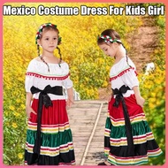 Mexico Costume For Kids Girl Traditional Folk Mexican Dress Carnival Dress Halloween Costume