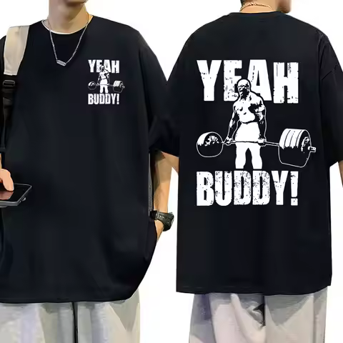 Ronnie Coleman Man T Shirt Yeah Buddy Gym Lightweight Baby Tee Shirt Men Clothing O-Neck Cotton Shor