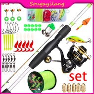 Sougayilang Fishing Rod Fishing Reel Set Spinning Carbon Fishing Rod ML Power 12+1BB Spinning Fishin