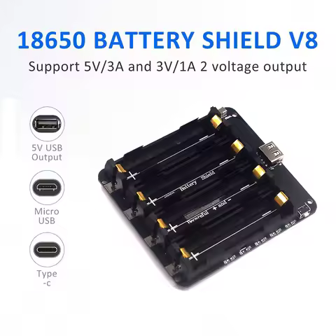 18650 Battery Holder Li-ion Battery V3 Shield Holder 5V/2A 3V/1A Power Bank Battery Charging Module 
