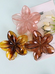 3ชิ้น คลิปติดผมดอกฮาวาย สีพื้นดอกชบา เหมาะสำหรับผมบาง, คลิปติดผมน่ารัก เหมาะสำหรับผมหนา, อุปกรณ์ตกแต
