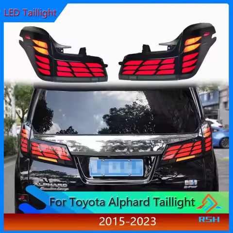 For Toyota Alphard Taillight Assembly 2015-2023 Modification LED Running Lights Water Turn Signals V