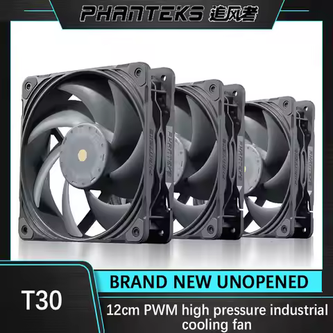 PHANTEKS T30 Industrial Grade High Pressure 12CM PWM Water Air Cooling Fan,Dual Vapo Bearing,120X120