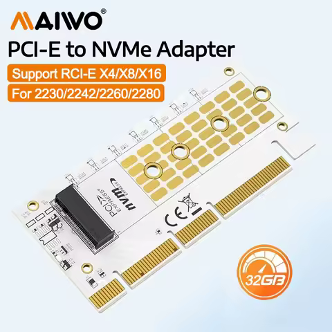 MAIWO M.2 NVME to PCIE X16 Adapter 2280/60/42/30 NVMe SSD to PCIe 4.0 3.0 GEN4 64Gbps Expansion Card
