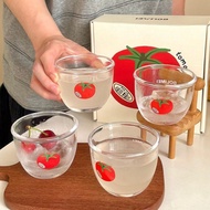 Tomato Glass Girl Heart Niche Tomato Shochu Glass Cold Drink Glass ins Style Simple Gift
