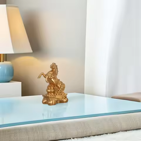 Feng Shui Zodiac Animal Figurine Vintage Resin Standing Horse Sculpture 2026 New Year Party Favors f