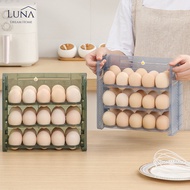 LUNA [Charlotte Foldable Egg Storage]30 Grid Eggs Holder 3 Tier Eggs Storage Box for Refrigerator Be
