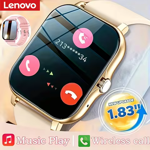 Lenovo 1.83'' Sport Smart Watch Fitness Clock Health Monitor Waterproof Smartwatch Wireless Call Wat
