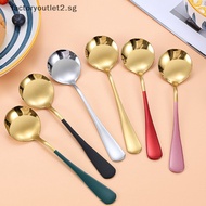 factoryoutlet2.sg Stainless Steel Korea Soup Spoons Home Kitchen Ladle Capacity Gold Silver Mirror Polished Flatware For Coffee Tableware Hot