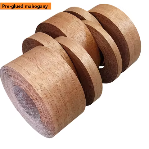 Mahogany /Sapele Wood Veneer Edge Banding Roll,13mm/19mm/25mm/38mm/76mm Iron-On Edging Tape For Furn