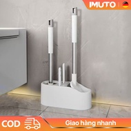 IMUTO Toilet Brush Set, 4-in-1 Toilet Brush, Toilet Scrubber with Integrated Multi-Purpose Trash Cli