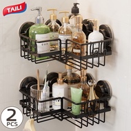 TAILI Corner Shower Caddy Suction Cup Shower Shelf NO Drilling Shower Corner Basket Suction Heavy Du
