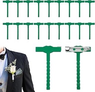 YAFIYGI 20Pcs Boutonniere Pins for Men Green Safety T-Shaped Pin Boutonnière and Boutineer Corsage P