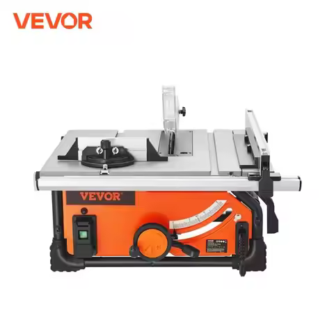 VEVOR Table Saw for Jobsite 10inch 15-Amp 25-in Max Rip Capacity 40T Blade Portable Compact for DIY 