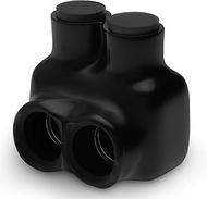 OhLectric Electrical Power Cable Connectors - Single Side Entry Splice - Black Insulated Vinyl Coate