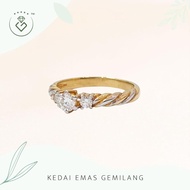 [Kedai Emas Gemilang] 200887 {YS} Solitaire Diamond Gold Ring (10)(2.58G) [835 Gold]