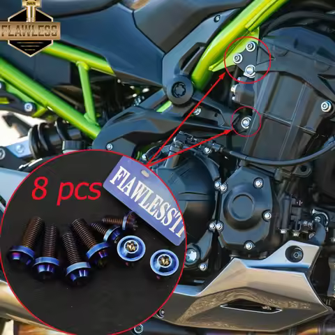 FLAWLESSTI Gr5 Titanium Bolts Front Rear Footrest Pipe Cover Engine Clutch BAS Sensor Bolts For Kawa