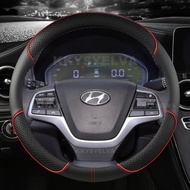 Microfiber Leather Car Steering Wheel Cover For Hyundai Elantra 4 2016 - 2018 Solaris 2017 Accent Ve