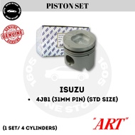 ISUZU 4JB1 4JB1T (31MM PIN) PISTON SET ART JAPAN (4 CYLINDER)