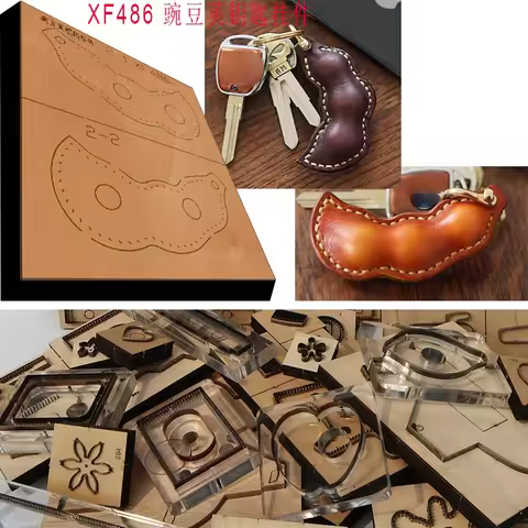 Handmade Wooden Pea Key Chain Knife Die Leather Craft Punch Hand Tool Cut Knife Mould XF486 Leather 