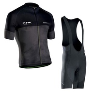 NW Cycling Jersey Set short sleeve set Mountain Bike Clothes top and Suspenders pants