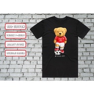 CARTOON PRINTING "KICK OFF BEAR" LOGO CASUAL T-SHIRT SHORT SLEEVE *UNISEX* BR076