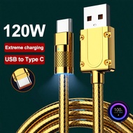 120W Zinc Alloy USB To Type C Cable Fast Charge Data Cable For Compatible With SamSung For Galaxy S1