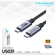Cable Usb Type C To Type C Mindpure Us031 2meter 1meter / Cable Data Type c / Cable charger Type c 2